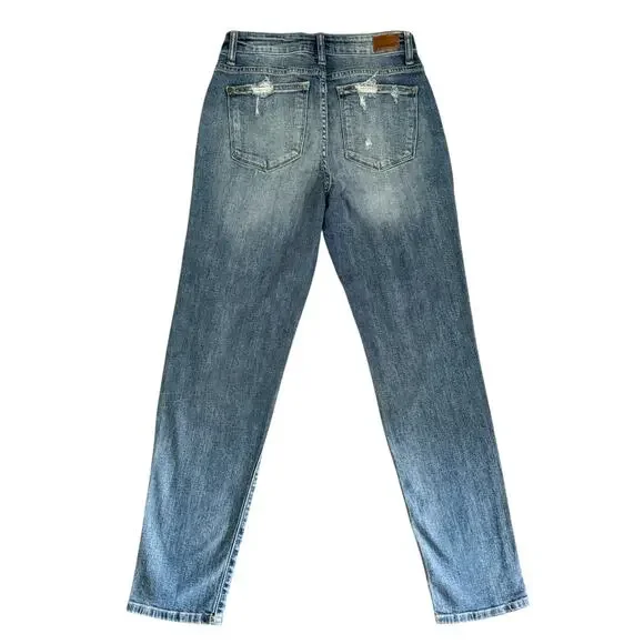 Judy Blue Jeans Womens 3 26 Boyfriend Fit Distressed Ripped Medium Wash Denim - Picture 12 of 16